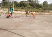 Pemdes Jaya Agung Rehab lapangan Voli menggunakan dana Silva