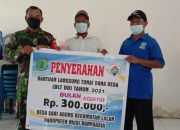 Pemdes Sari Agung Serahkan BLT-DD Pada Warga Kurang Mampu Terdampak Covid-19