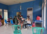 Koramil 0401-04 Bayung Lincir Pantau Masyarakat Desa Mendis Jaya Mengikuti Vaksin