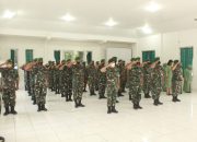 Dandim 0401/Muba Pimpin Laporan Koprs Kenaikan Pangkat Bintara dan Tamtama Kodim 0401/Muba