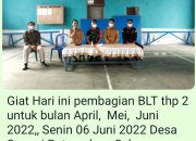 Pemerintah Desa Sungai Batang Salurkan BLT-DD Tahap II, Periode April-Juni 2022