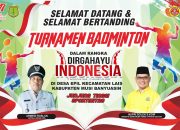 Memperingati Hut RI ke-77 Pemdes Epil Adakan Turnamen Badminton Se-Kecamatan Lais
