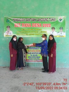 Pemdes Lubuk Harjo Salurkan BLT-DD Tahap III Bulan Juli – September 2022
