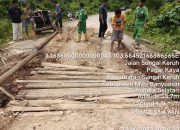 Pemdes Dan Warga Desa Layan Kecamatan Jirak Jaya Bersama PT.GWN  Gotong Royong Perbaiki Akses Jalan Penghubung Dari Desa Ke Kecamatan