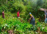 Pemdes Sumber Rejeki Ajak Warga Desa Gotong Royong Bersih-bersih Pemakaman Desa