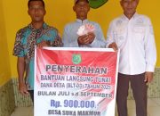 Meringankan Beban Masyarakat Miskin Pemdes Suka Makmur Salurkan BLT-DD Periode Triwulan Ketiga Kepada 17 KPM Tahun 2025