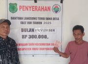 Pemdes Mekar Sari Kembali Salurkan BLT-DD Triwulan Ke IV Kepada 21 KPM Tahun 2025